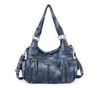 Angel Kiss Large Purses and Handbags for Women Washed Faux Leather Crossbody Hobo Satchel Shoulder Handbag Tote Purse, G-j.blue, XL