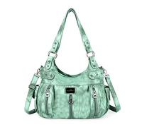Angel Kiss Large Purses and Handbags for Women Washed Faux Leather Crossbody Hobo Satchel Shoulder Handbag Tote Purse, 1l.green, XL