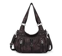 Angel Kiss Large Purses and Handbags for Women Washed Faux Leather Crossbody Hobo Satchel Shoulder Handbag Tote Purse, G-coffee, XL