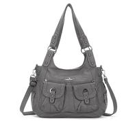 Angel Kiss Purses for Women Hobo Bags Fashion Shoulder Bag Ladies Leather Handbags Roomy Tote Bag Purse with Crossbody Strap, Grey, Large