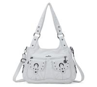 Angel Kiss Purses for Women Hobo Bags Fashion Shoulder Bag Ladies Leather Handbags Roomy Tote Bag Purse with Crossbody Strap, White, Large