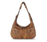 Angel Kiss Purses for Women Large Hobo Shoulder Bags Vagen Leather Multi-Pocket Tote Bag Ladies Designer Handbags with Studs, Brown, L