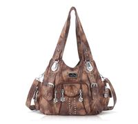 Angel Kiss Purses for Women Soft PU Leather Large Hobo Bags for Women Shoulder Bag, Brown-6, One Size