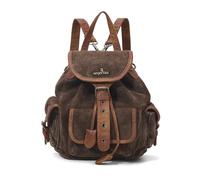 Angel Kiss Small Corduroy Backpack for Women 3-in-1 Convertible Purse with Detachable Straps Multi-Pocket Mini Daypack, Brown, Mini