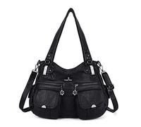 Angel Kiss Women Top Handle Satchel Handbags Purse Shoulder Bag - black -