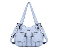 Angel Kiss Women Top Handle Satchel Handbags Purse Shoulder Bag - blue - Large