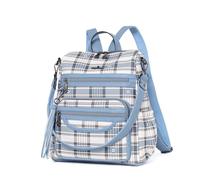 Angel Kiss Women's Backpacks & Purse - PU Leather Zipper Casual Backpacks & Shoulder Bags, 227blue/Blue, Large