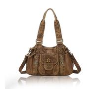 Angel Kiss Women's Handbag PU Leather Shoulder Bags Elegant Handbag Hobo Waterproof Multi-Pocket School Bag with Removable Shoulder Strap for University, Work, Travel, Shopping