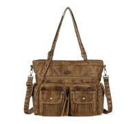 Angel Kiss Women's Handbag, Shoulder Bag, Multifunctional Shoulder Bag, Washed Hobo Bags Made of Soft Leather, brown, M