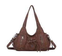 Angel Kiss Women's Handbag Tote Shopper Soft Shoulder Bag Waterproof Hobo Bag Vintage PU Leather Simple Classic Elegant for Leisure Work Travel Everyday, brown