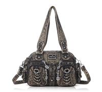 Angel Kiss Women's Handbags, Shoulder Bag Women PU Leather Tote Bag Elegant Versatile with Multiple Pockets and Zip - Classic Urban Fashion for Shopper, Travel, University, Work, bronze, 32 x 12 x 29