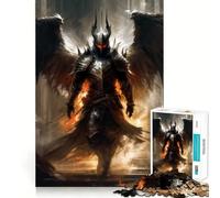 Angel Knight 1000-piece Jigsaw Puzzles Think Exercise Game Tight Interlock No Gaps Interactive Brain Challenge for Home (38x52cm)