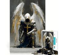 Angel Knight in Prayer 1000 Piece Teenager Puzzles Cognitive Boost Fun Tight Lock No Loose Pieces Engaging Way to Pass Free Hours (50x75cm)