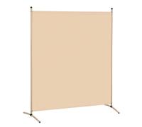 Angel Living 1 Panel Room Divider, Light Beige | Privacy Screen, Polyester Fabric and Sturdy Iron Frame, Freestanding Room Partitions, For Office Bedroom Study