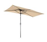 Angel Living 2.5m Rectangular Half Parasol, Patio Parasol with a Crank Handle and Left-Right Tilt Adjustment, UV30+ Protection for Garden Backyard Balcony Wall Poolside - NO BASE INCLUDED (Beige)