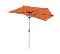 Angel Living 2.7M Half Round Garden Parasol, Patio Umbrella with Crank Handle & Tilt, UV30+ Protection for Outdoor Garden, Courtyard (Terracotta)