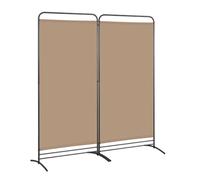 Angel Living 2 Panels Folding Room Divider, Privacy Screen Composed of Polyester Fabric and Sturdy Iron Frame, Freestanding Room Partitions for Office Bedroom Study 162x50x180cm (Mocha)