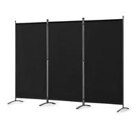 Angel Living 3 Panels Room Divider Protective Screen Folding Screen Room Partitions for Living Room Garden Outdoor (Black, 243 x 169 cm)