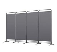 Angel Living 4-Panel Room Divider Folding Panel Screen Movable Partition Privacy Separator Wall Furniture Indoor Bedroom Office Paravent Partition Separator, 324 x 180cm Grey