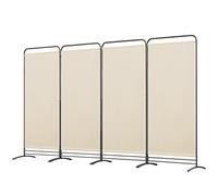 Angel Living 4-Panel Room Divider Folding Panel Screen Movable Partition Privacy Separator Wall Furniture Indoor Bedroom Office Paravent Partition Separator, 324 x 180cm (Beige)