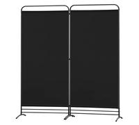 Angel Living Paravent 2 Panels Foldable Room Divider Freestanding Screening Wall Room Divider Partition for Offices, Balcony, Bedroom, Outdoor Garden 162x180cm Black