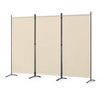 Angel Living Paravent 3 Panels Foldable Room Divider Freestanding Screening Wall Room Divider Partition for Offices, Balcony, Bedroom, Outdoor Garden 243 x 180 cm (Beige)