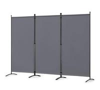 Angel Living Paravent 3 Panels Foldable Room Divider Freestanding Screening Wall Room Divider Partition for Offices, Balcony, Bedroom, Outdoor Garden 243 x 180 cm (Grey)
