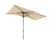 Angel Living Rectangular Half Parasol, Patio Umbrella with Manual Push-Pull Opening Mechanism and Front-to-Back Tilt Adjustment, UV30+ Protection for Garden Backyard Balcony Wall Poolside (Beige)