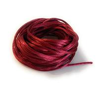 Angel Malone 10 Mtrs. X 2mm Premium Quality Kumihimo Rattail Satin Cord Jewellery Making - UK Seller (Deep Red)