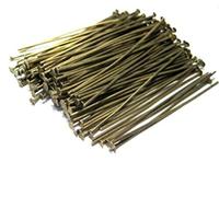 Angel Malone 100pcs of Head Pins Jewellery Making Findings UK Seller (30mm x 0.8mm Antique Bronze)