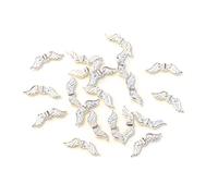 Angel Malone 20pcs of 23mm Guardian Angel-Fairy Wings Charm Spacer Beads Jewellery Making Findings - UK Seller (20pcs Silver)