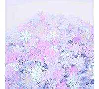 Angel Malone Approx. 750 Pcs of 9mm Festive Snowflake Sequins Christmas Confetti Card Making, Scrapbooking, Sewing, Wedding Favors - UK Seller (Azure)