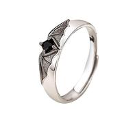 Angel Matching Promise Rings for Couples Best Friend Cute Love Jewelry Gift for Him Her Women Men Boyfriend Girlfriend Size Adjustable M Ring (A, A)
