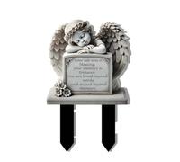 Angel Memorial Garden Stakes, Acrylic Memorial Angel Plaque Grave Cemetery Decorations 2D Acrylic Garden Stake for Outdoors Yard Sympathy Grave Markers