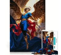 Angel Michael with Sword And Golden Wings 1000 Piece Teenager Puzzles Cognitive Train Game Zero Gap Compact Fun for Family Game Time (50x75cm)