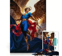 Angel Michael with Sword And Golden Wings 1000 Piece Teenager Puzzles Cognitive Train Game Zero Gap Compact Fun for Family Game Time (38x26cm)