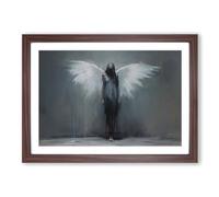 Angel Minimalism No.3 Framed Wall Art Print, Ready to Hang Picture for Living Room Bedroom Home Office, Walnut A2 (66 x 48 cm)