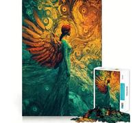 Angel, Mixed Art, Post-Impressionism Jigsaw 1000 Pieces for Teenagers Memory Train Fun Clean Seamless Connection Relaxing Indoor Group Activity (50x75cm)