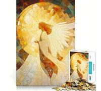 Angel Mosaic Art 1000 Jigsaw Puzzle Cognitive Fun Play Clean Cut Sturdy Components Quiet Time Mind Exercise at Home (38x52cm)