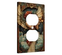 Angel Musician Light Switch Cover Plate, Vintage Art Style, Decorative Switch Plate for Home Decor, Ideal for Living Room, Thermoplastic Design Single Duplex Outlet