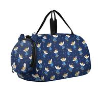Angel Navy Blue Duffel Bag with Shoes Compartment Multifunctional Kids Overnight Duffel Bag for Travel, Swimming, Dance, Ballet bolsa para hombre
