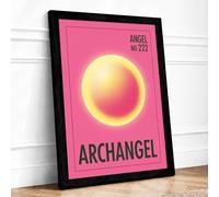 Angel No. 222 Minimalist Framed Wall Art Print A2 (59.4×42cm) Black, Wall Decor for Living Room, Bedroom, Office & Home, Ready to Hang, Art Gift
