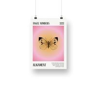 Angel Number 222 Alignment Poster, Aura Prints, Spiritual Wall Art, Retro Gallery Wall Art, Affirmations, Trendy Decor, Bedroom Wall Art