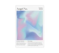 ANGEL NUMBER 555, Spiritual Wall Art, Aura Poster, Angel Number, Pink Gradient T, Gradient Canvas Poster Bedroom Decor Landscape Office Room Decor Gift 20x30inch(50x75cm)