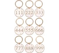 Angel Number Keyring (Pack of 9) Something Different Cream One Size