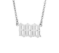 Angel Number Necklace for Women 111 222 333 444 555 666 777 888 999 Pendant Stainless Steel Choker Chain Numerology Jewellery