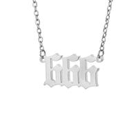 Angel Number Necklace for Women 111 222 333 444 555 666 777 888 999 Pendant Stainless Steel Choker Chain Numerology Jewellery
