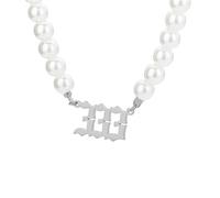 Angel Number Necklace for Women Pearl Choker Chain 000 111 222 333 444 555 666 777 888 999 Pendant Numerology Jewellery