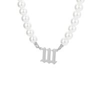 Angel Number Necklace for Women Pearl Choker Chain 000 111 222 333 444 555 666 777 888 999 Pendant Numerology Jewellery