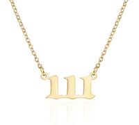 Angel Number Necklaces 111 222 333 444 555 888 999 777 Stainless Steel Angel Number Chains Pendant Charms Minimalist Jewelry